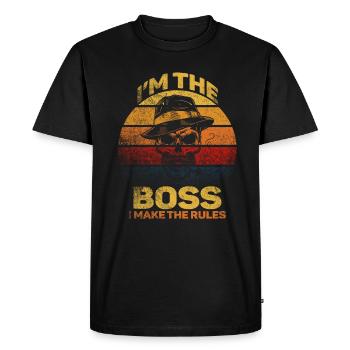 Je suis le patron Je fais les règles - T-shirt Premium bio Homme - noir - Devant - Nico (187cm)
