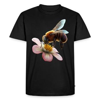 Abeille sur fleur - T-shirt Premium bio Homme - noir - Devant - Nico (187cm)