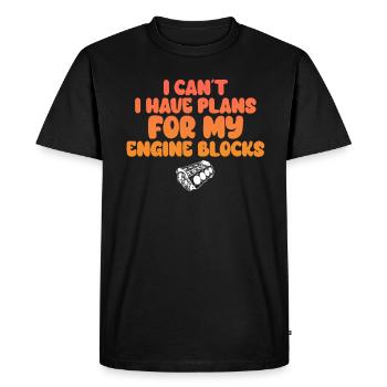 Je ne peux pas avoir de plans pour mes blocs moteurs - T-shirt Premium bio Homme - noir - Devant - Nico (187cm)