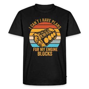 Je ne peux pas avoir de plans pour mes blocs moteurs - T-shirt Premium bio Homme - noir - Devant - Nico (187cm)