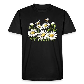 Marguerites Marguerites d’été Marguerites Jardin de fleurs - T-shirt Premium bio Homme - noir - Devant - Nico (187cm)