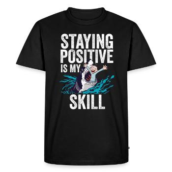 Rester positif est ma compétence - T-shirt Premium bio Homme - noir - Devant - Nico (187cm)