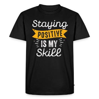 Rester positif est ma compétence - T-shirt Premium bio Homme - noir - Devant - Nico (187cm)