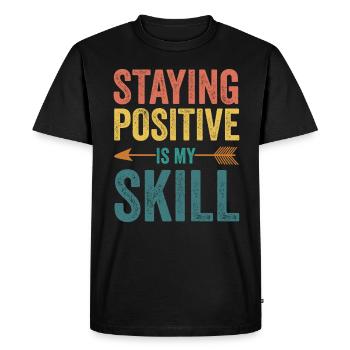 Rester positif est ma compétence - T-shirt Premium bio Homme - noir - Devant - Nico (187cm)