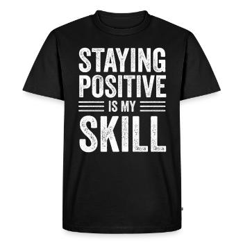Rester positif est ma compétence - T-shirt Premium bio Homme - noir - Devant - Nico (187cm)