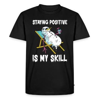 Rester positif est ma compétence - T-shirt Premium bio Homme - noir - Devant - Nico (187cm)