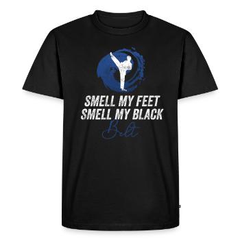 Smell My Feet Smell My Black Belt Karate - Men's Premium Organic T-Shirt - black - Front - Nico (187cm)