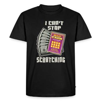 Je ne peux pas arrêter de gratter - T-shirt Premium bio Homme - noir - Devant - Nico (187cm)