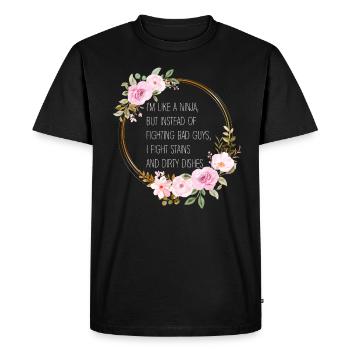 Comme une femme au foyer ninja - T-shirt Premium bio Homme - noir - Devant - Nico (187cm)
