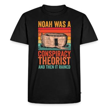 Noé était un théoricien du complot et il pleuvait - T-shirt Premium bio Homme - noir - Devant - Nico (187cm)