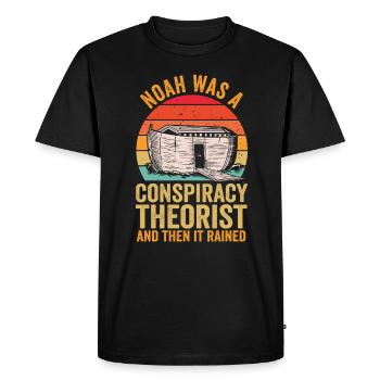 Noé était un théoricien du complot et il pleuvait - T-shirt Premium bio Homme - noir - Devant - Nico (187cm)