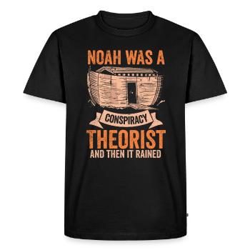 Noé était un théoricien du complot et il pleuvait - T-shirt Premium bio Homme - noir - Devant - Nico (187cm)