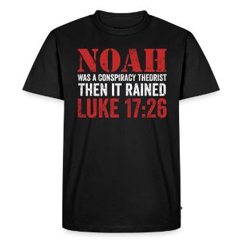 Noé était un théoricien du complot et il pleuvait - T-shirt Premium bio Homme - noir - Devant - Nico (187cm)