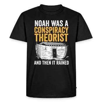 Noé était un théoricien du complot et il pleuvait - T-shirt Premium bio Homme - noir - Devant - Nico (187cm)