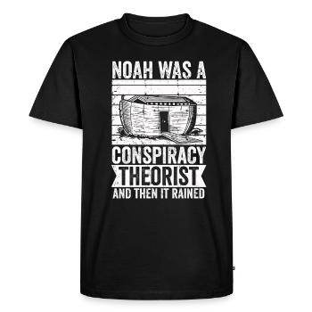 Noé était un théoricien du complot et il pleuvait - T-shirt Premium bio Homme - noir - Devant - Nico (187cm)