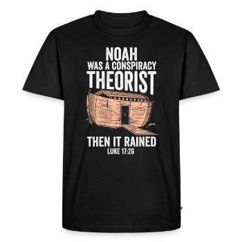 Noé était un théoricien du complot et il pleuvait - T-shirt Premium bio Homme - noir - Devant - Nico (187cm)