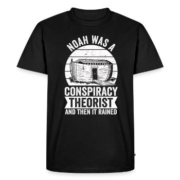 Noé était un théoricien du complot et il pleuvait - T-shirt Premium bio Homme - noir - Devant - Nico (187cm)