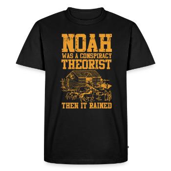 Noé était un théoricien du complot et il pleuvait - T-shirt Premium bio Homme - noir - Devant - Nico (187cm)