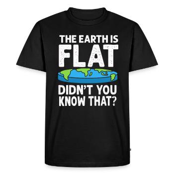 La terre est plate, vous ne le saviez pas ? - T-shirt Premium bio Homme - noir - Devant - Nico (187cm)