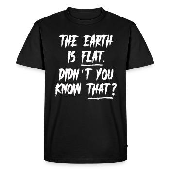 La terre est plate, vous ne le saviez pas ? - T-shirt Premium bio Homme - noir - Devant - Nico (187cm)