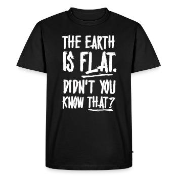 La terre est plate, vous ne le saviez pas ? - T-shirt Premium bio Homme - noir - Devant - Nico (187cm)