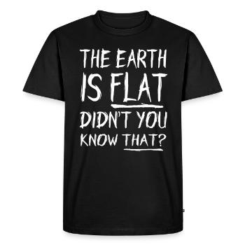 La terre est plate, vous ne le saviez pas ? - T-shirt Premium bio Homme - noir - Devant - Nico (187cm)