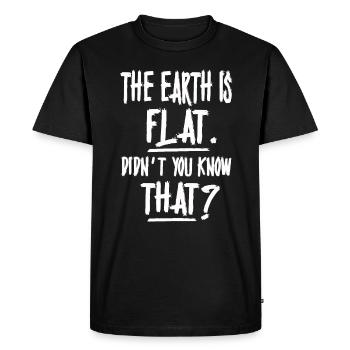La terre est plate, vous ne le saviez pas ? - T-shirt Premium bio Homme - noir - Devant - Nico (187cm)