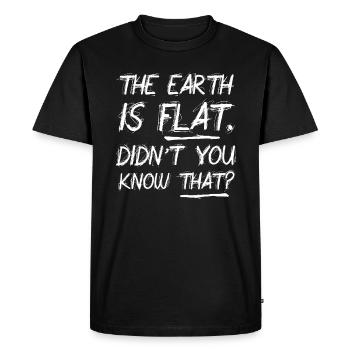 La terre est plate, vous ne le saviez pas ? - T-shirt Premium bio Homme - noir - Devant - Nico (187cm)