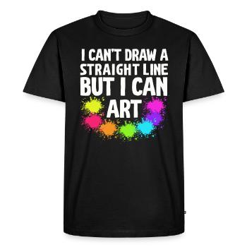 Je ne peux pas tracer une ligne droite mais je peux Art - T-shirt Premium bio Homme - noir - Devant - Nico (187cm)