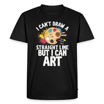 Je ne peux pas tracer une ligne droite mais je peux Art - T-shirt Premium bio Homme - noir - Devant - Nico (187cm)