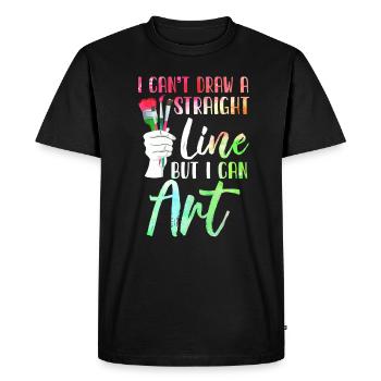 Je ne peux pas tracer une ligne droite mais je peux Art - T-shirt Premium bio Homme - noir - Devant - Nico (187cm)