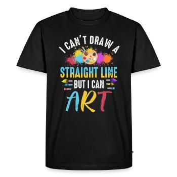 Je ne peux pas tracer une ligne droite mais je peux Art - T-shirt Premium bio Homme - noir - Devant - Nico (187cm)