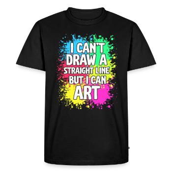 Je ne peux pas tracer une ligne droite mais je peux Art - T-shirt Premium bio Homme - noir - Devant - Nico (187cm)