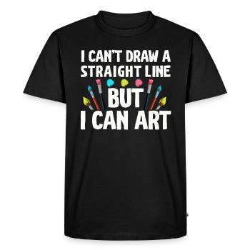 Je ne peux pas tracer une ligne droite mais je peux Art - T-shirt Premium bio Homme - noir - Devant - Nico (187cm)