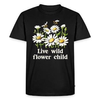Marguerites Marguerites d’été Marguerites Jardin de fleurs - T-shirt Premium bio Homme - noir - Devant - Nico (187cm)