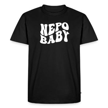 Népotisme Nepo Bébé - T-shirt Premium bio Homme - noir - Devant - Nico (187cm)