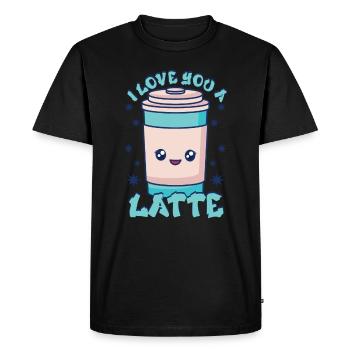 I Love You A Latte Couples Romance - T-shirt Premium bio Homme - noir - Devant - Nico (187cm)