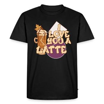 I Love You A Latte Couples Romance - T-shirt Premium bio Homme - noir - Devant - Nico (187cm)