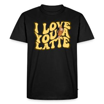 I Love You A Latte Couples Romance - T-shirt Premium bio Homme - noir - Devant - Nico (187cm)