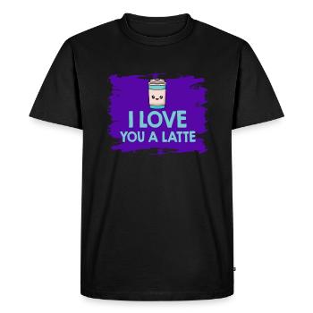 I Love You A Latte Couples Romance - T-shirt Premium bio Homme - noir - Devant - Nico (187cm)