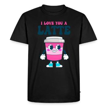 I Love You A Latte Couples Romance - T-shirt Premium bio Homme - noir - Devant - Nico (187cm)