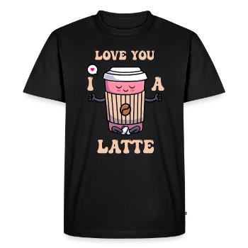 I Love You A Latte Couples Romance - T-shirt Premium bio Homme - noir - Devant - Nico (187cm)