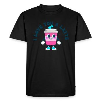 I Love You A Latte Couples Romance - T-shirt Premium bio Homme - noir - Devant - Nico (187cm)