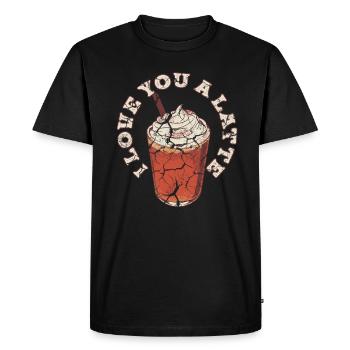 I Love You A Latte Couples Romance - T-shirt Premium bio Homme - noir - Devant - Nico (187cm)