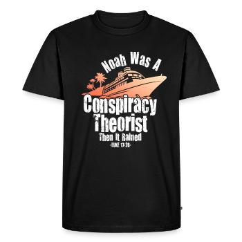 Noé était un théoricien du complot et il pleuvait - T-shirt Premium bio Homme - noir - Devant - Nico (187cm)