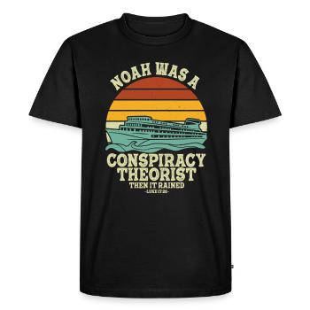 Noé était un théoricien du complot et il pleuvait - T-shirt Premium bio Homme - noir - Devant - Nico (187cm)