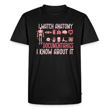 Anatomy Documentaries Medical - Men's Premium Organic T-Shirt - black - Front - Nico (187cm)