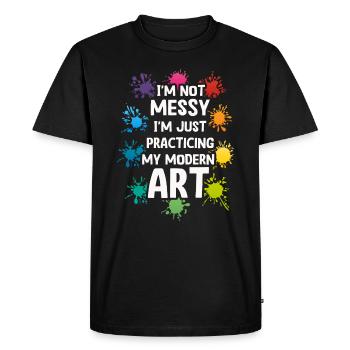 Je ne suis pas une peinture d’art moderne amusante et désordonnée - T-shirt Premium bio Homme - noir - Devant - Nico (187cm)