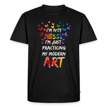 Je ne suis pas une peinture d’art moderne amusante et désordonnée - T-shirt Premium bio Homme - noir - Devant - Nico (187cm)