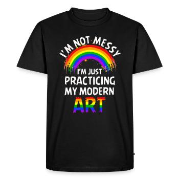 Je ne suis pas une peinture d’art moderne amusante et désordonnée - T-shirt Premium bio Homme - noir - Devant - Nico (187cm)